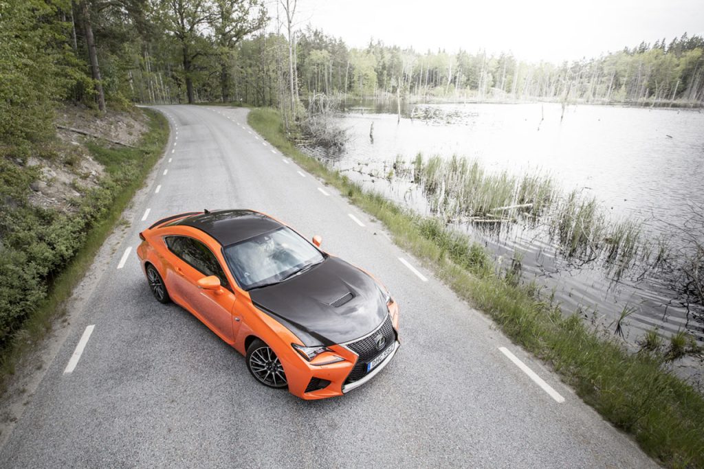 Lexus RC F from the front at Bogesund