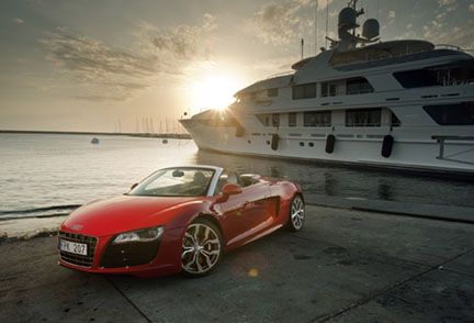 R8 V10 Spyder i Viareggio i Italien